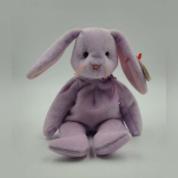TY Beanie Babies - FLOPPITY the Purple Bunny (14 inch) - Picture 1 of 4